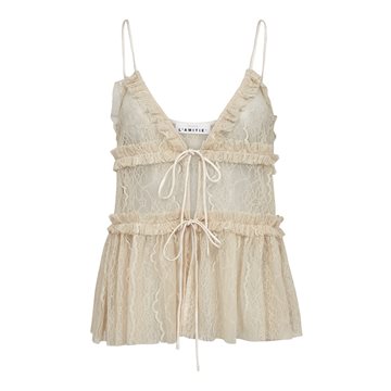 Haute L' Amitié - New Lace Tie Top - Seashell